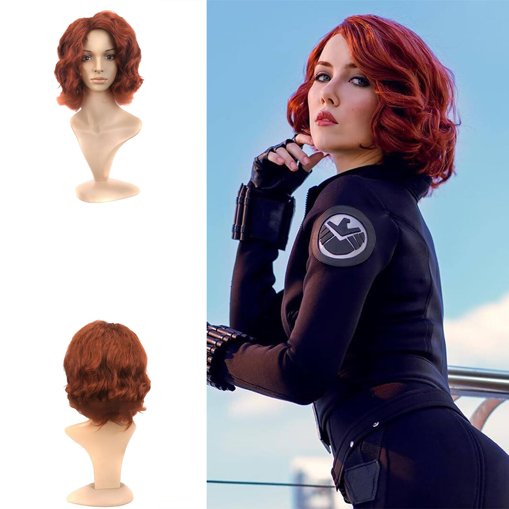 Synthetic Braided Wigs For Black Women - ブラックウィドウスタイルコスプレ合成ショートカーリーヘア15インチバーガンディナチュラル耐熱ウィッグ女性の日常パーティーに適しています