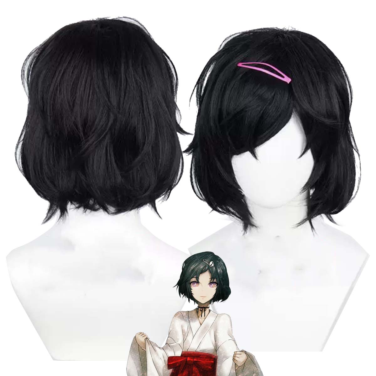 Synthetic Braided Wigs For Black Women - 女性アニメシュタインズ・ゲートコスプレ浦原るか黒耐熱ヘアウィッグ