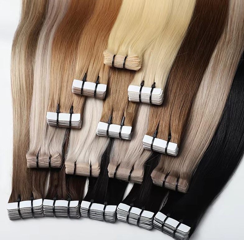 Invisible Tape In Extensions Real Hair - テープイン人毛エクステンション ナチュラルブラック 18-30 インチ 50 グラム