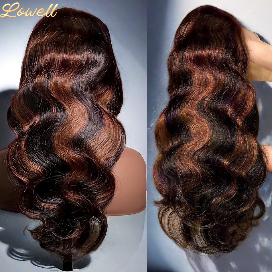ハイライトボディウェーブ13x6 HDアンバーレースフロント - Hd Lace Frontal Wig Human Hair Pre Plucked のレビューと価格