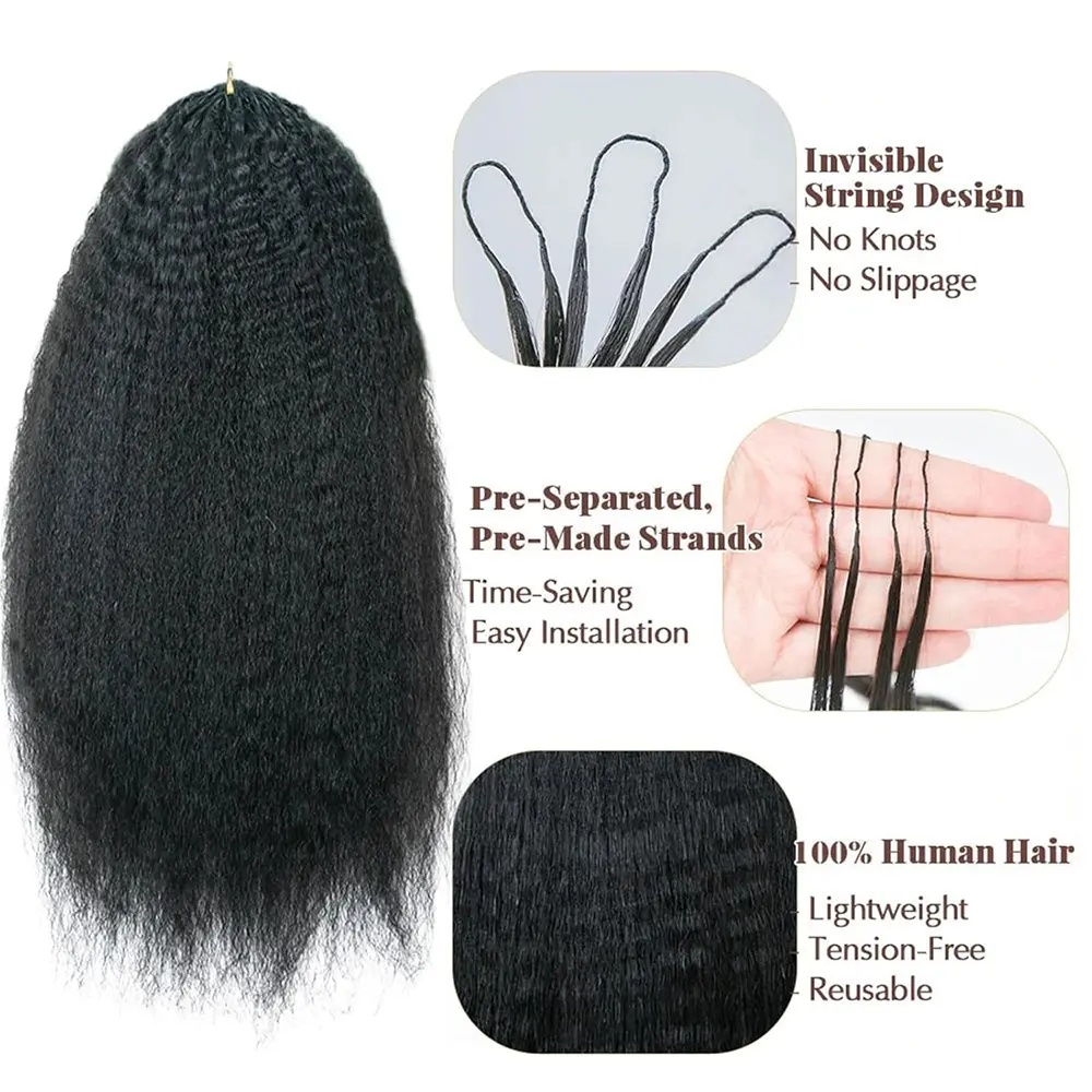 結び目なし、くせ毛のようなストレート、羽根状の編み込み、人毛 - Human Hair Wigs のレビューと価格