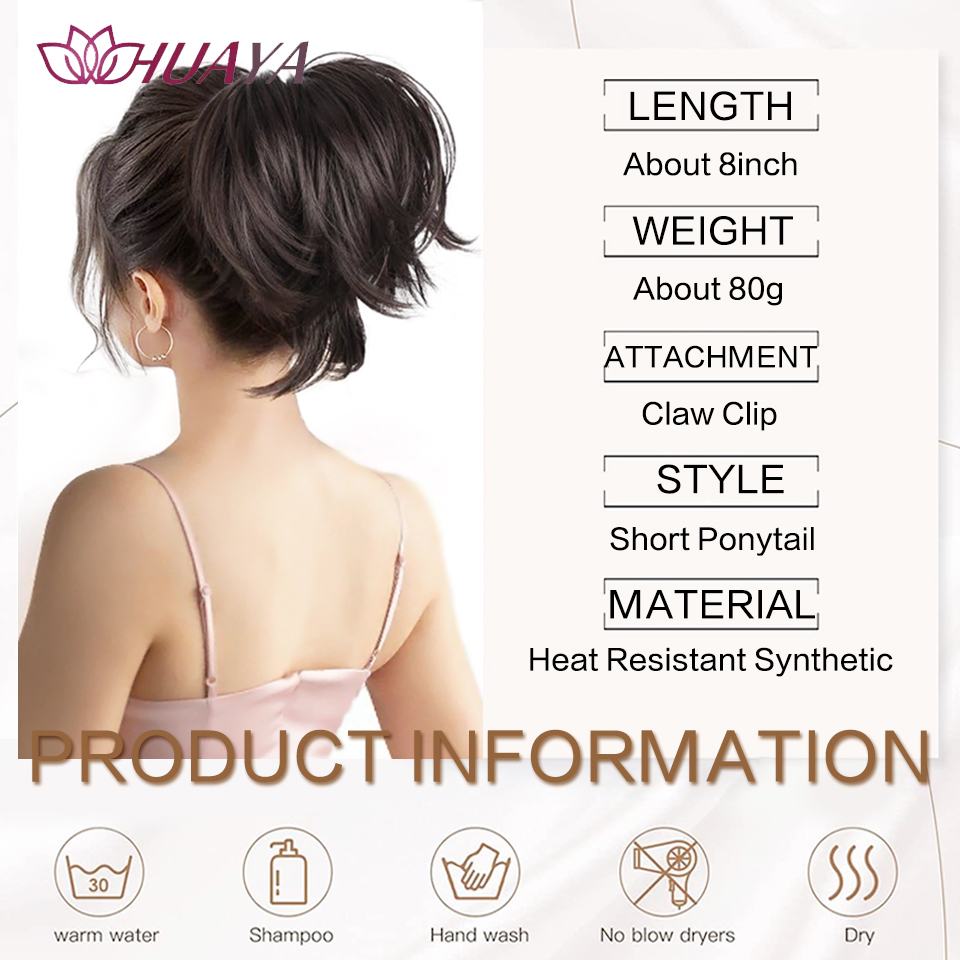 おだんごヘアポニーテールエクステンションストレート合成完全シ - Claw Clip Messy Bun Hair Piece のレビューと価格