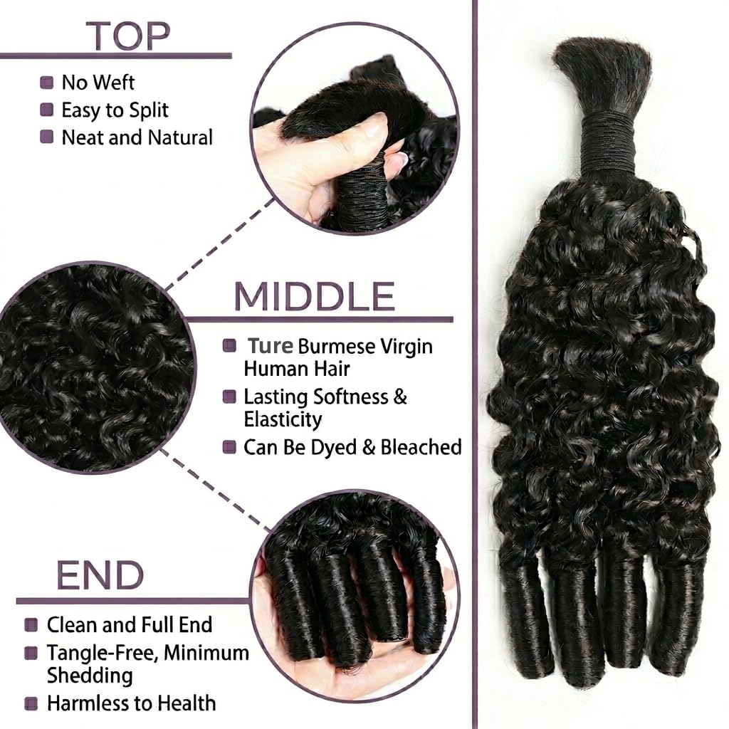 ボヘミアンブレイズ用の人毛編み込み、ミャンマー産カーリーヘア - Water Wave Bulk Human Hair For Braiding のレビューと価格
