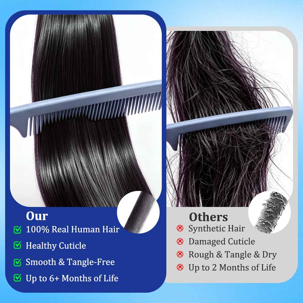63個入り/3パック、テープ式ヘアエクステンション、100％ - Invisible Tape In Extensions Real Hair のレビューと価格