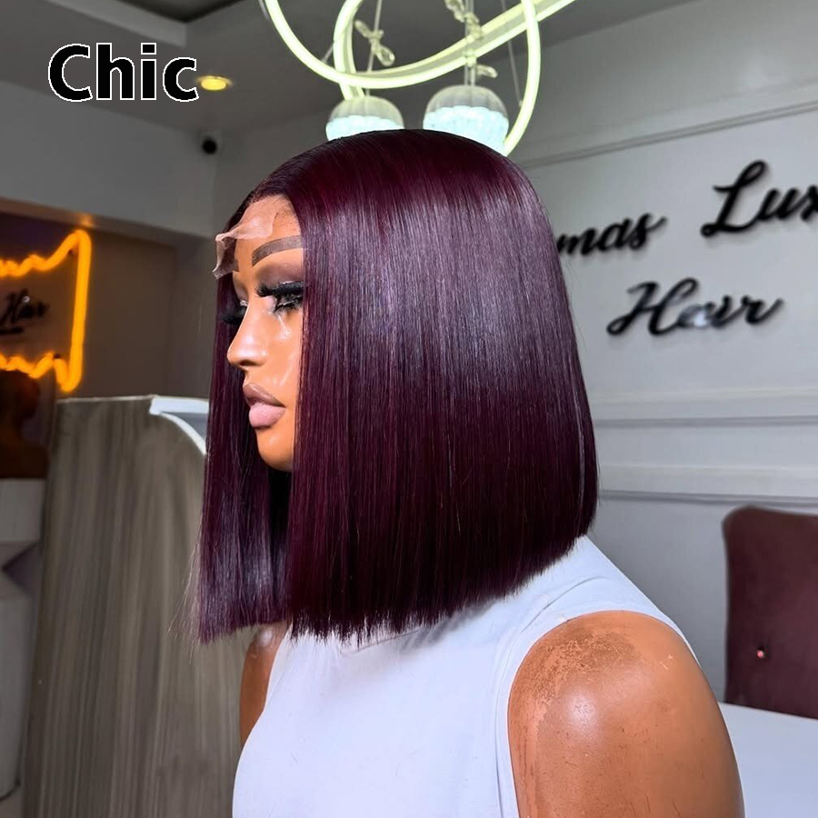200グラム ボブウィッグ 100%人毛 生毛 ショート グ - Glueless Wear And Go Human Hair Wig のレビューと価格